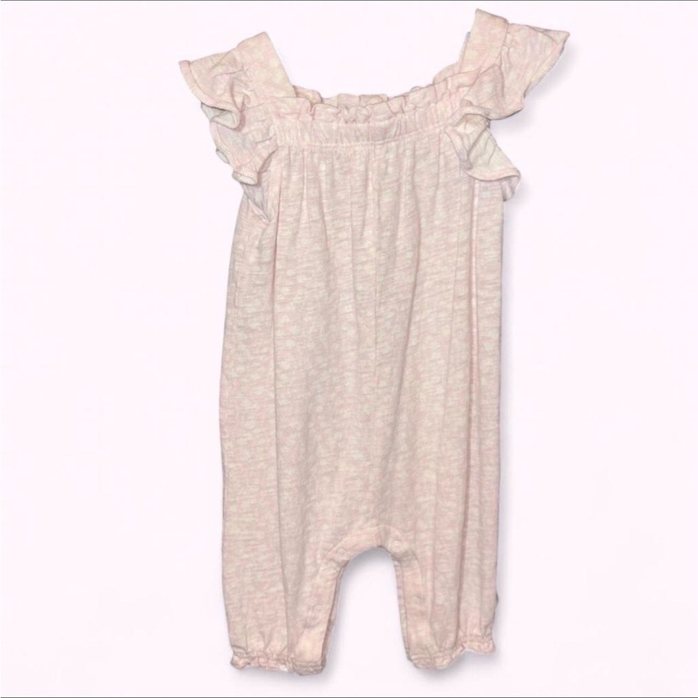 Cloud Island Soft Pink Ruffled Baby Romper